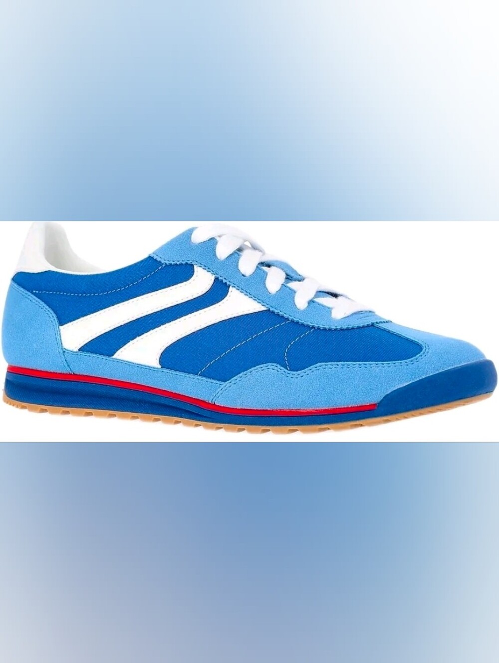Men's Blue Retro Runner Sneakers - White Accent